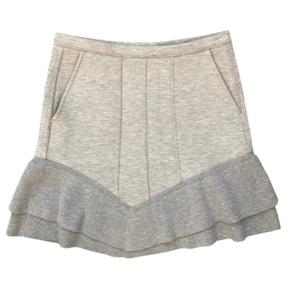 Thakoon Ruffle Scuba Casual Grey Women's Skirt - Picture 10 of 12